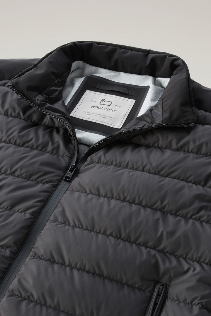 Bering Tech Lightweight Hybrid Down Jacket in Microfibre (Black) - Detail View 1