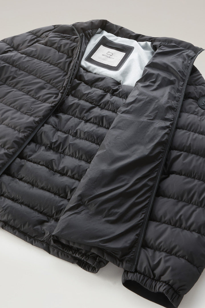 Bering Tech Lightweight Hybrid Down Jacket in Microfibre (Black) - Detail View 6