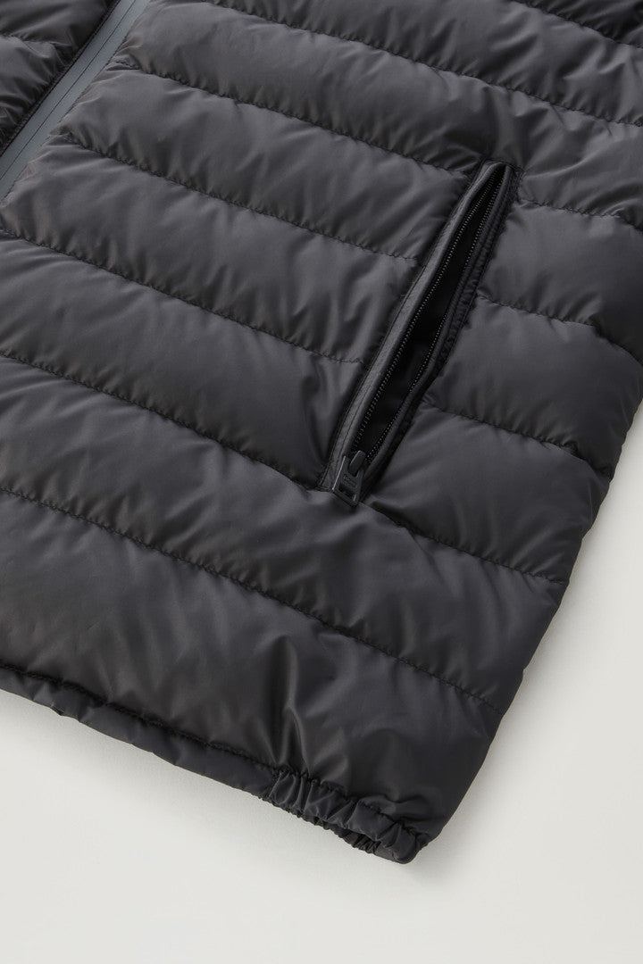 Bering Tech Lightweight Hybrid Down Jacket in Microfibre (Black) - Detail View 5