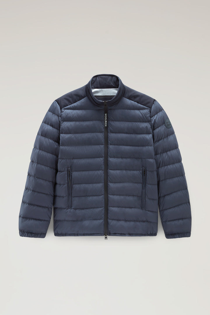 Bering Tech Lightweight Hybrid Down Jacket in Microfibre (Melton Blue) - Detail View 1