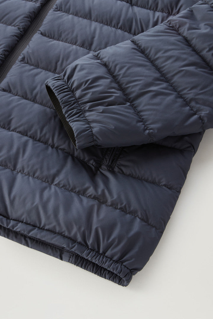 Bering Tech Lightweight Hybrid Down Jacket in Microfibre (Melton Blue) - Detail View 4