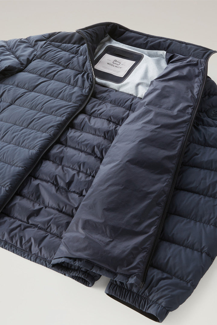 Bering Tech Lightweight Hybrid Down Jacket in Microfibre (Melton Blue) - Detail View 6