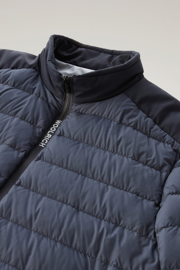 Bering Tech Lightweight Hybrid Down Jacket in Microfibre (Melton Blue) - Main View