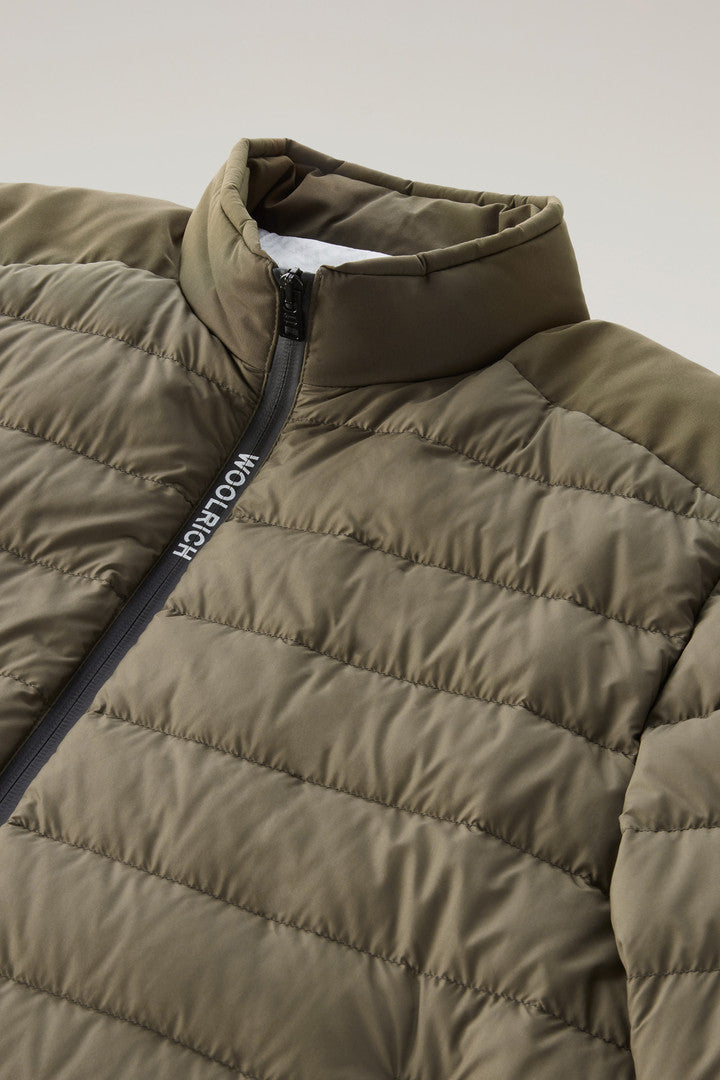 Bering Tech Lightweight Hybrid Down Jacket in Microfibre (Melton Blue) - Detail View 8