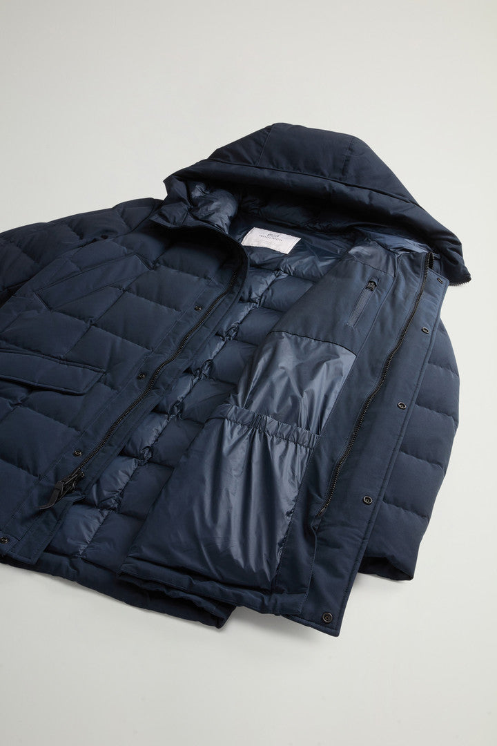 Blizzard Parka in Ramar Cloth with Square Quilting (Melton Blue) - Detail View 7