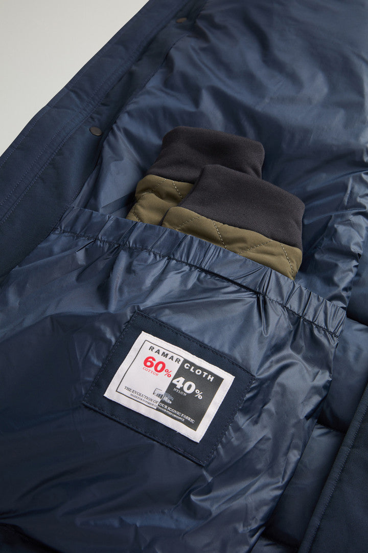 Blizzard Parka in Ramar Cloth with Square Quilting (Melton Blue) - Detail View 8