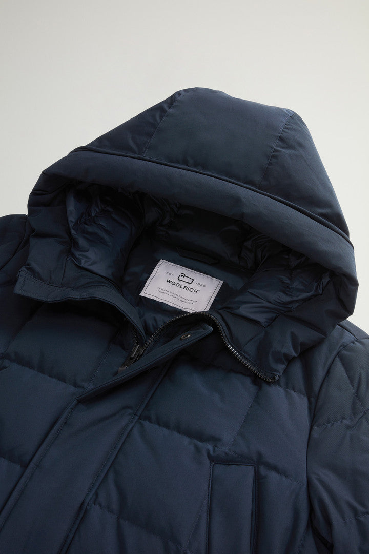 Blizzard Parka in Ramar Cloth with Square Quilting (Melton Blue) - Detail View 5