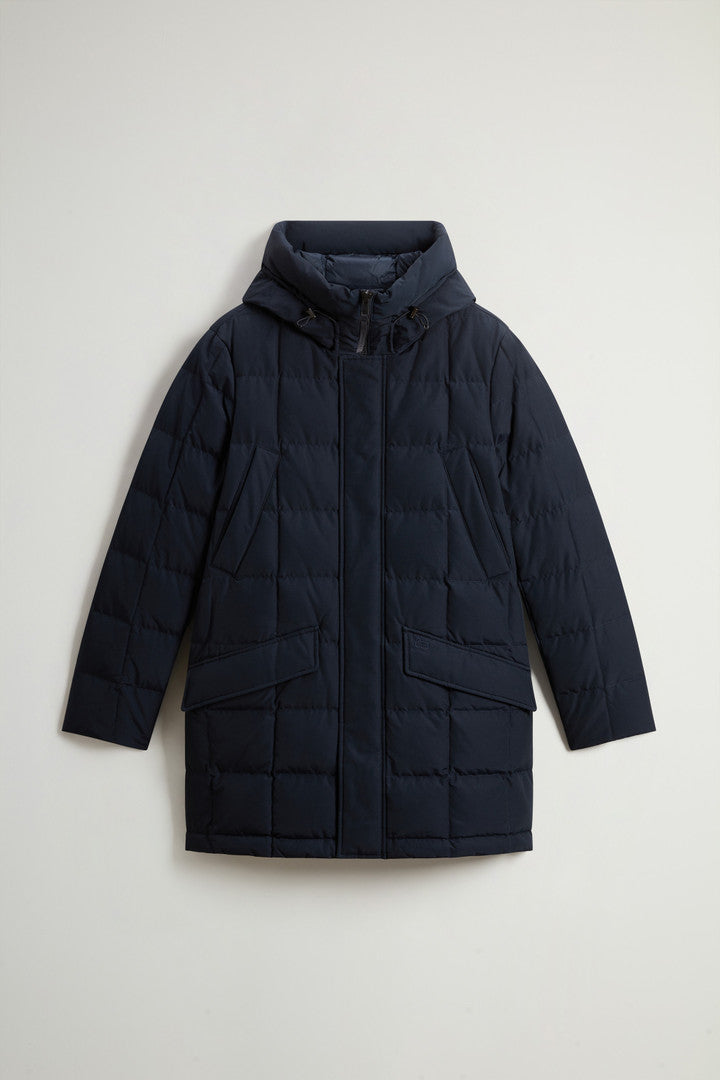 Blizzard Parka in Ramar Cloth with Square Quilting (Melton Blue) - Detail View 4