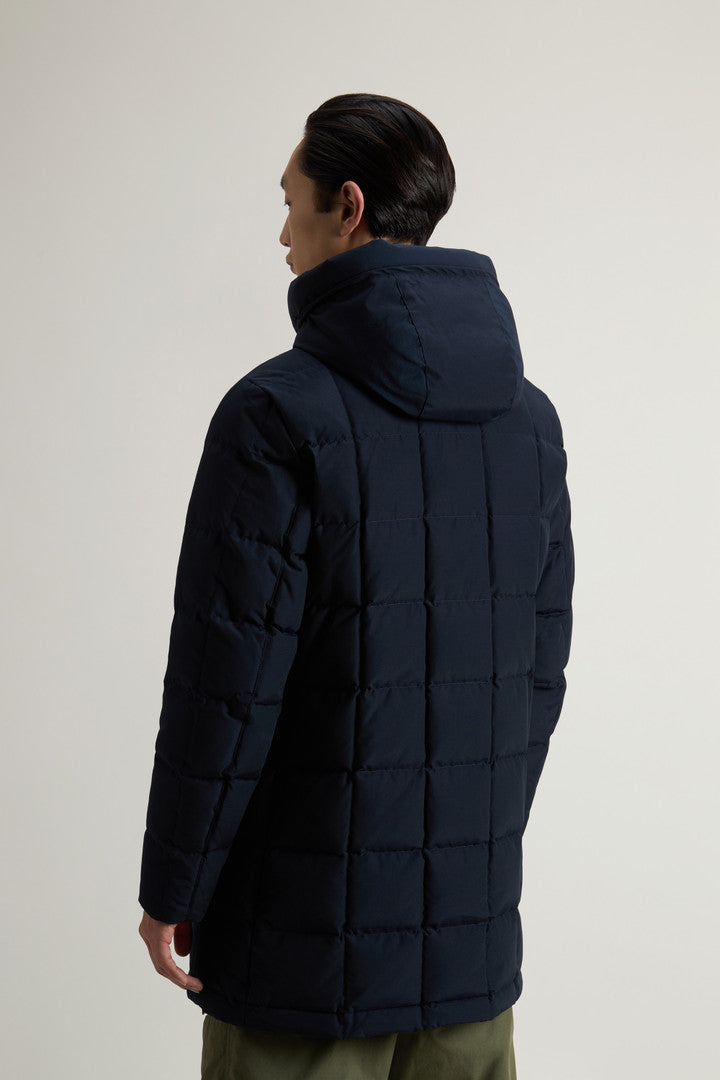 Blizzard Parka in Ramar Cloth with Square Quilting (Melton Blue) - Detail View 2