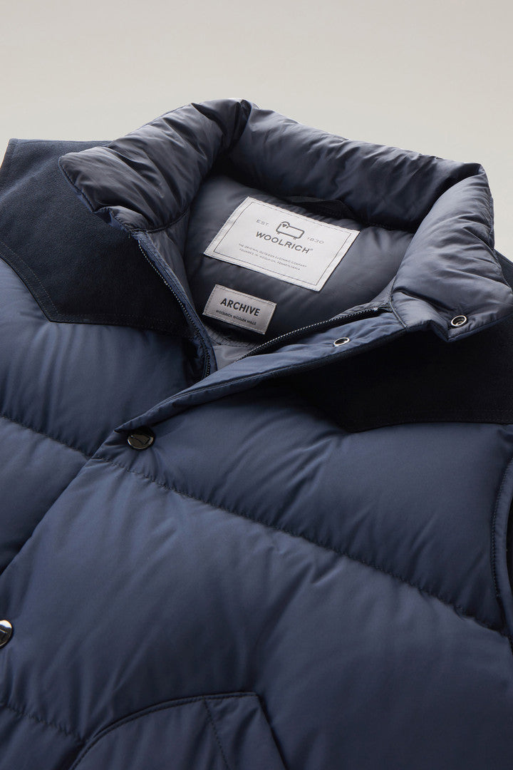 Western Padded Vest (Melton Blue) - Detail View 1