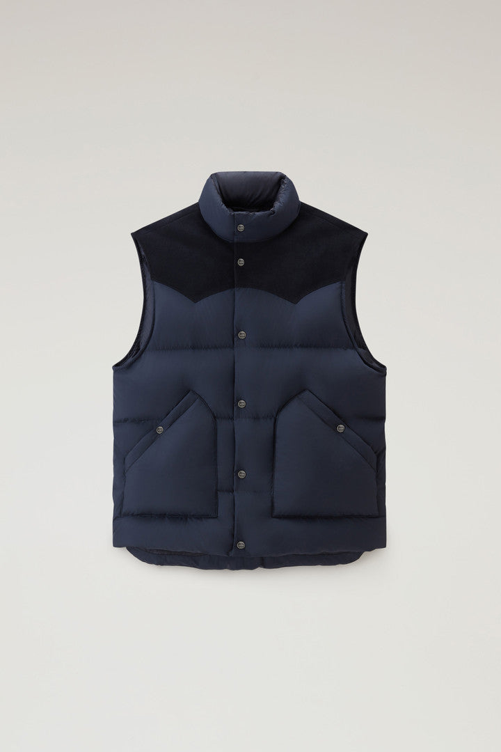 Western Padded Vest (Melton Blue) - Main View