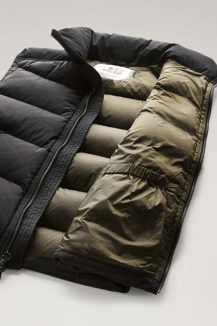Premium Padded Vest in Stretch Nylon (Black) - Detail View 4