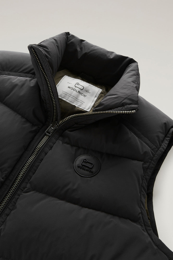 Premium Padded Vest in Stretch Nylon (Black) - Detail View 1