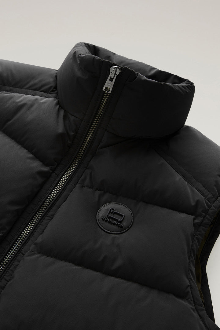 Premium Padded Vest in Stretch Nylon (Black) - Detail View 2