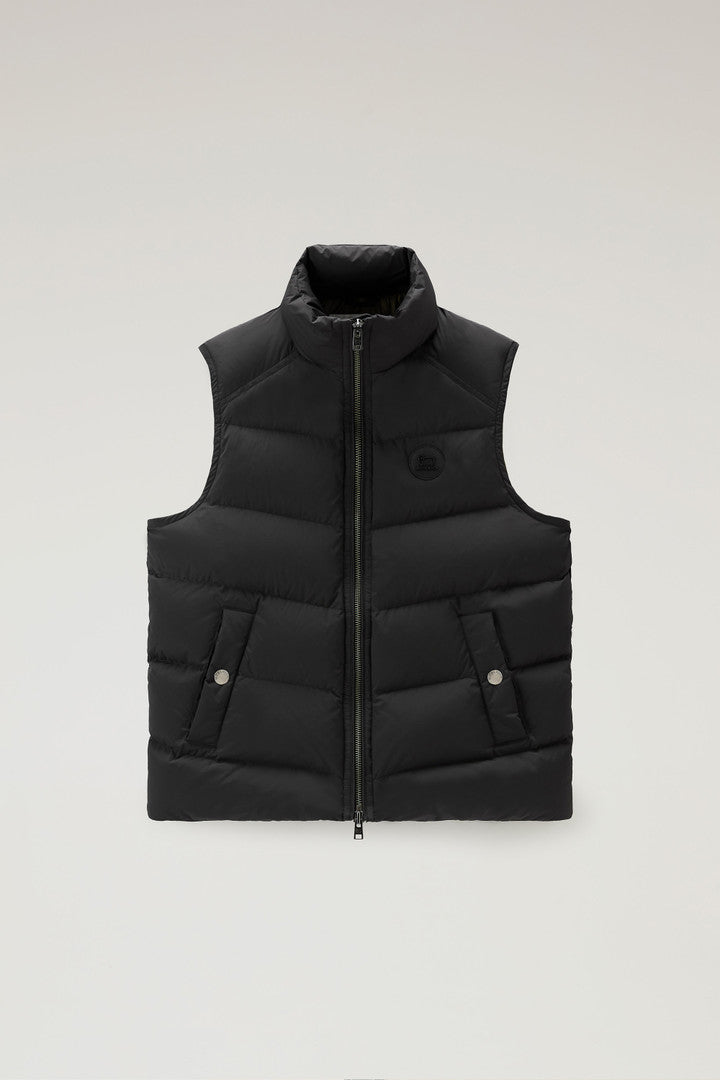 Premium Padded Vest in Stretch Nylon (Black) - Main View