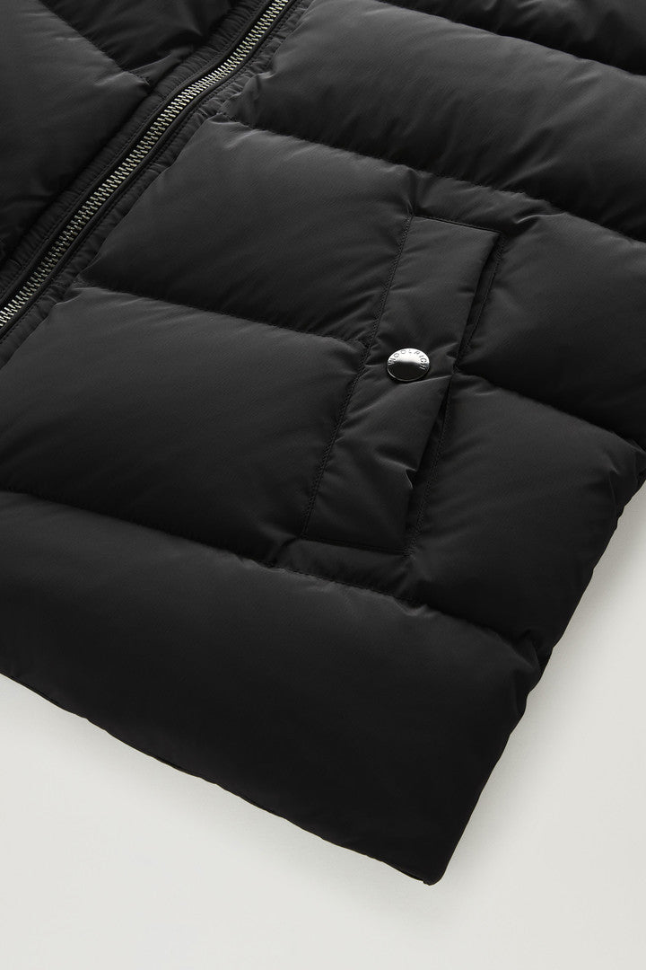 Premium Padded Vest in Stretch Nylon (Black) - Detail View 3