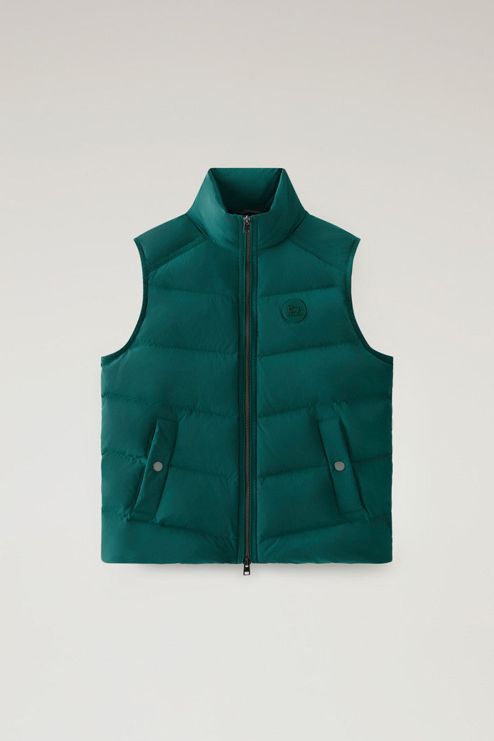 Premium Padded Vest in Stretch Nylon (Black) - Detail View 5