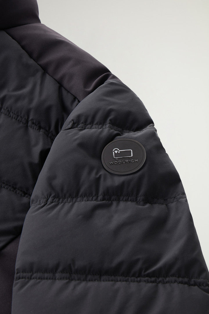 Bering Down Jacket in Stretch Nylon (Black) - Detail View 7