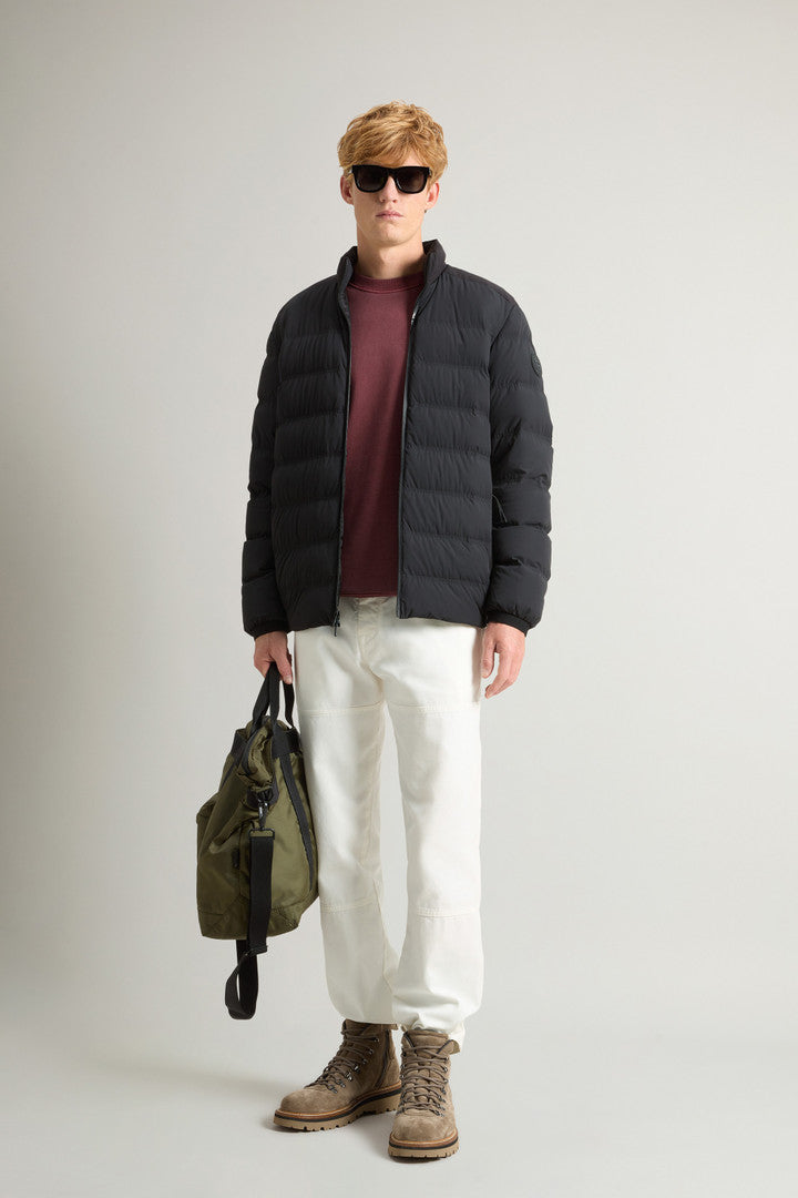 Bering Down Jacket in Stretch Nylon (Black) - Detail View 2
