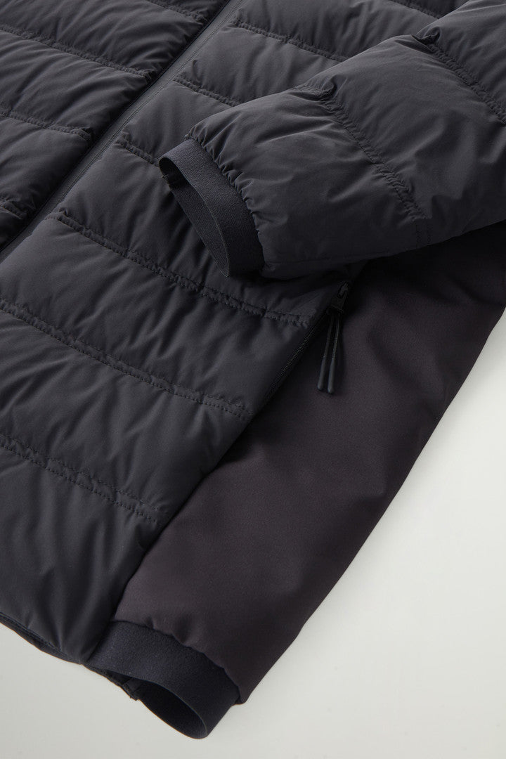 Bering Down Jacket in Stretch Nylon (Black) - Detail View 8