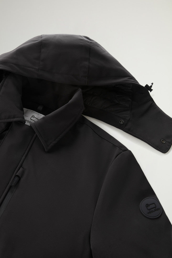 Barrow Mac Coat in Tech Softshell (Black) - Detail View 6