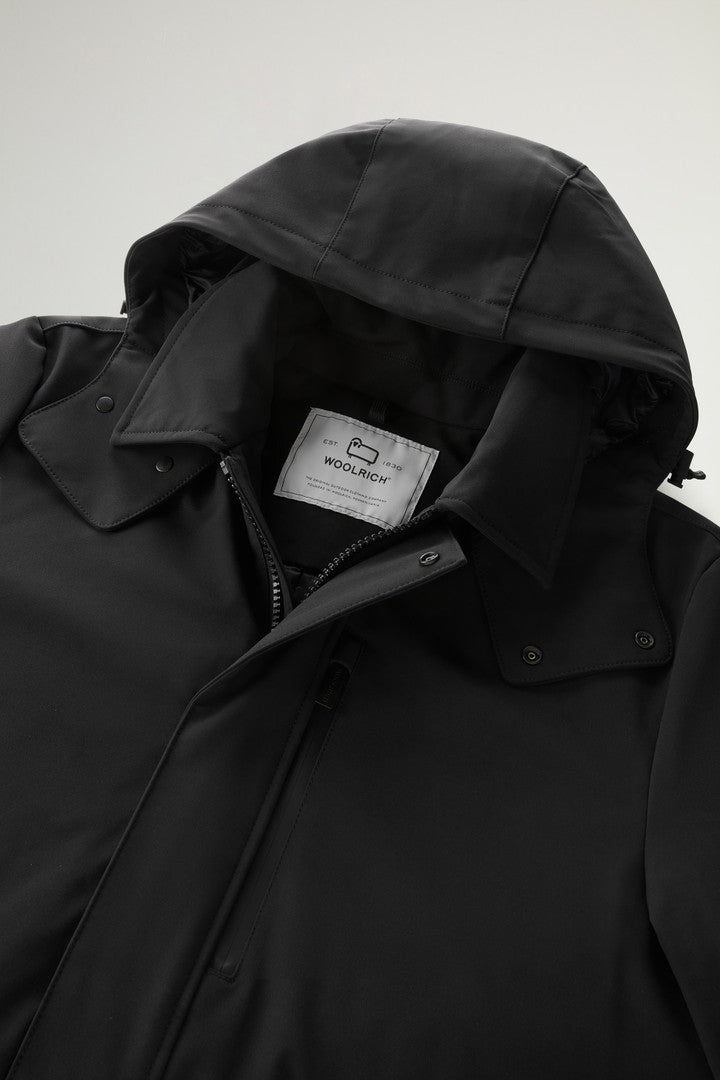 Barrow Mac Coat in Tech Softshell (Black) - Detail View 5