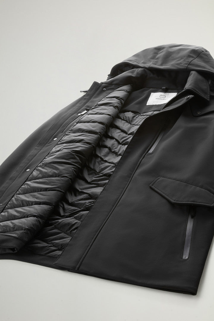 Barrow Mac Coat in Tech Softshell (Black) - Detail View 9
