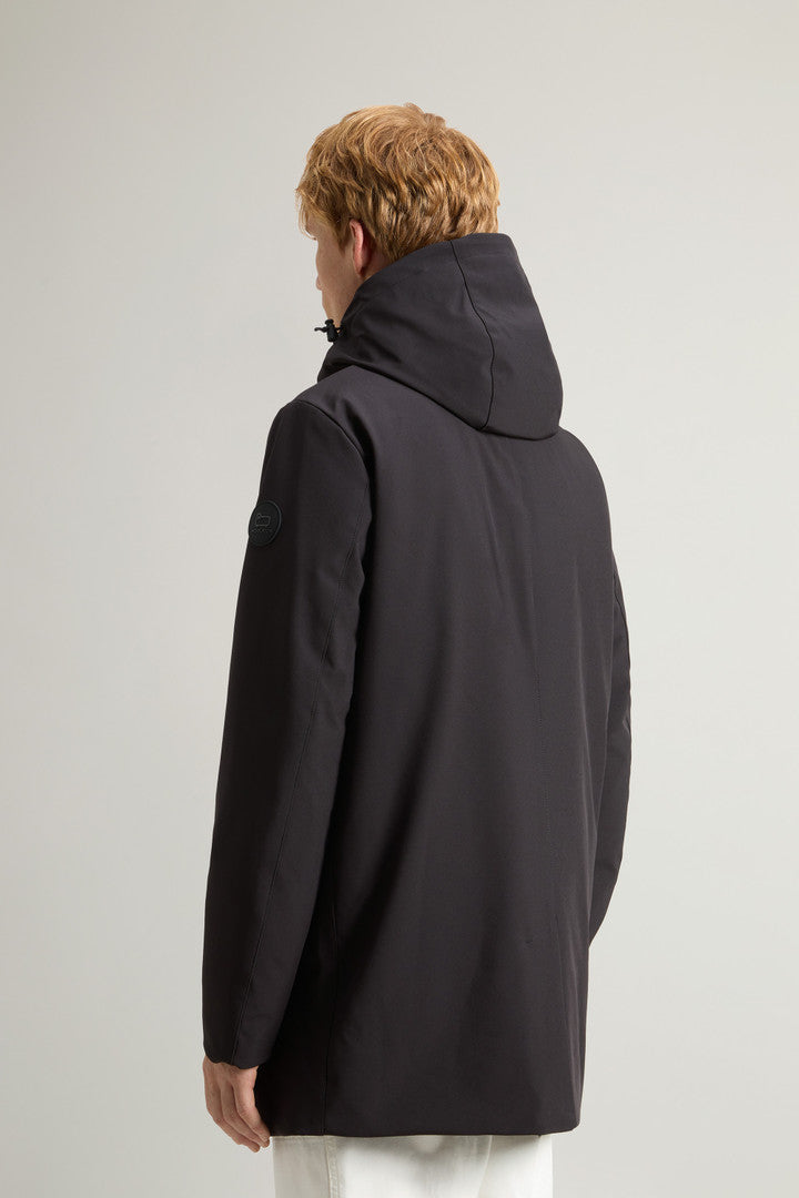 Barrow Mac Coat in Tech Softshell (Black) - Detail View 3