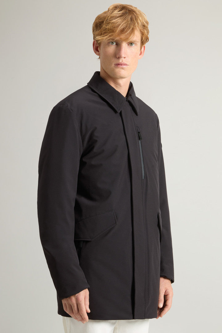 Barrow Mac Coat in Tech Softshell (Black) - Detail View 4