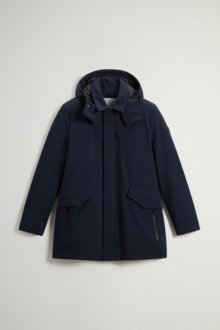 Barrow Mac Coat in Tech Softshell (Black) - Detail View 12