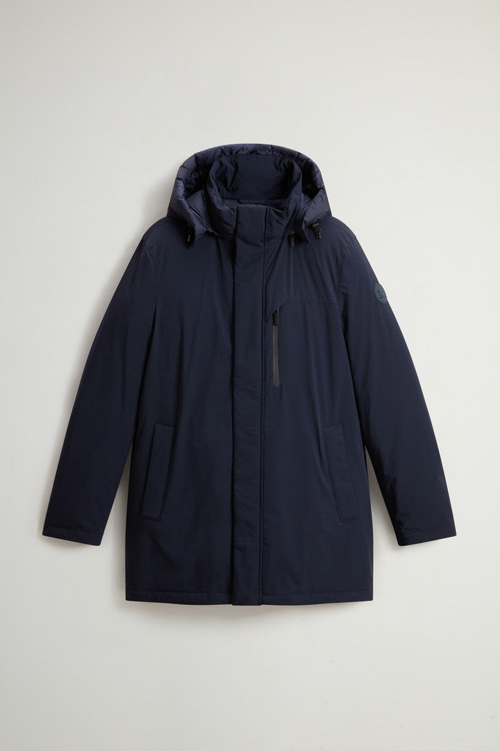 Mountain Parka in Stretch Nylon (Melton Blue) - Main View