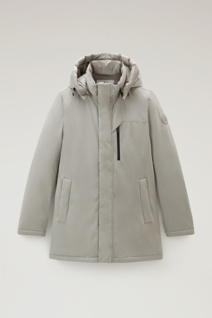 Mountain Parka in Stretch Nylon (Melton Blue) - Detail View 11