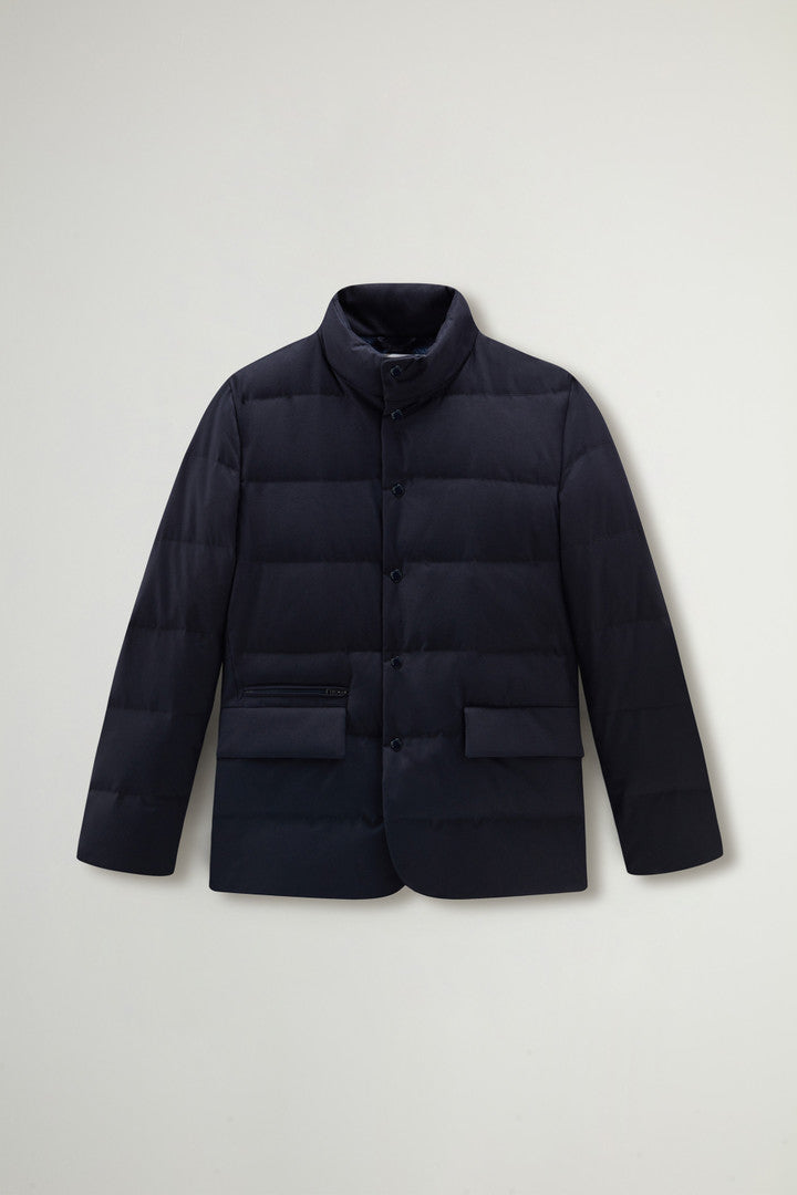 Blazer in Vitale Barberis Canonico Virgin Wool Flannel (Melton Blue) - Main View