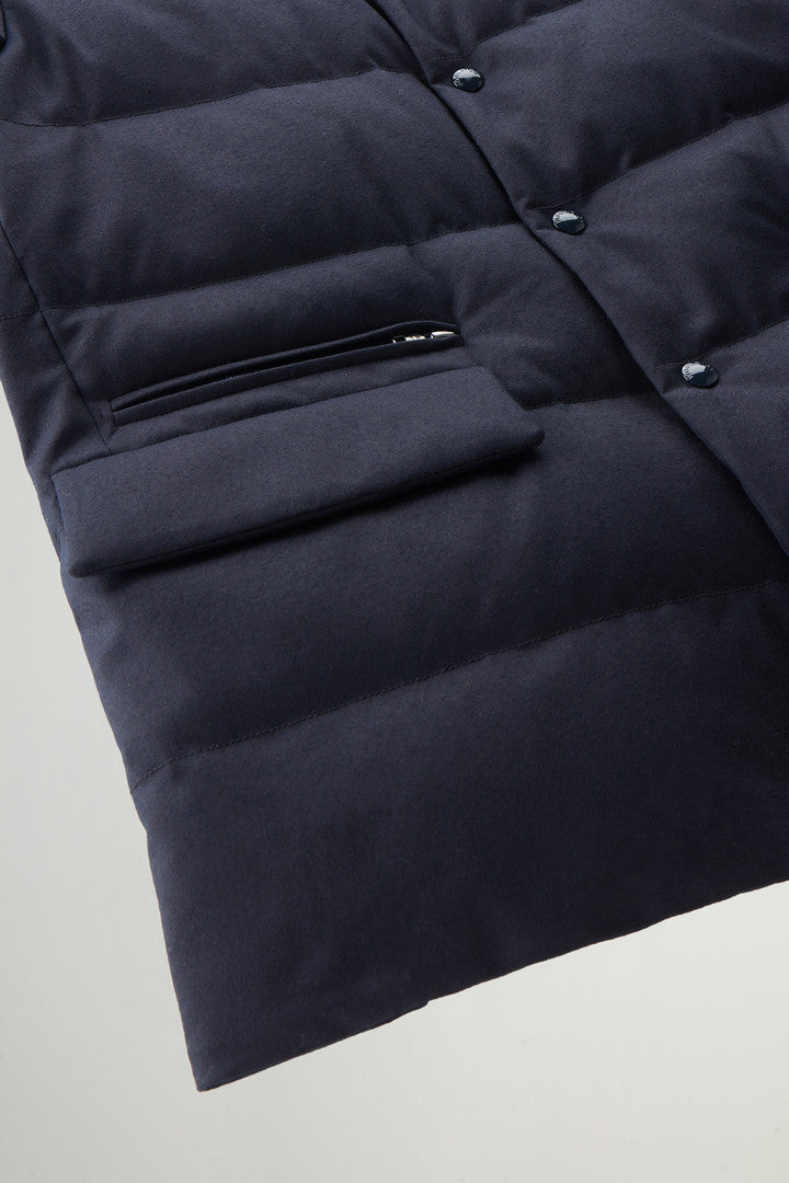 Blazer in Vitale Barberis Canonico Virgin Wool Flannel (Melton Blue) - Detail View 7