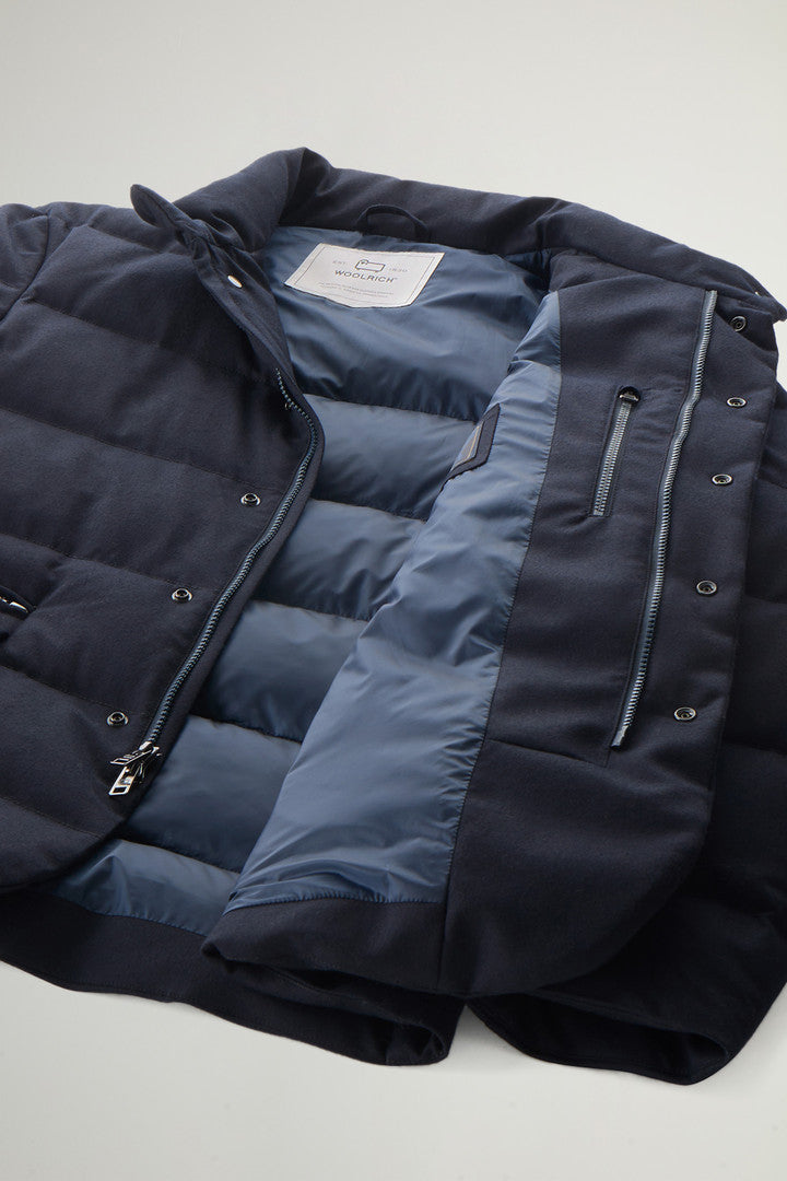 Blazer in Vitale Barberis Canonico Virgin Wool Flannel (Melton Blue) - Detail View 8