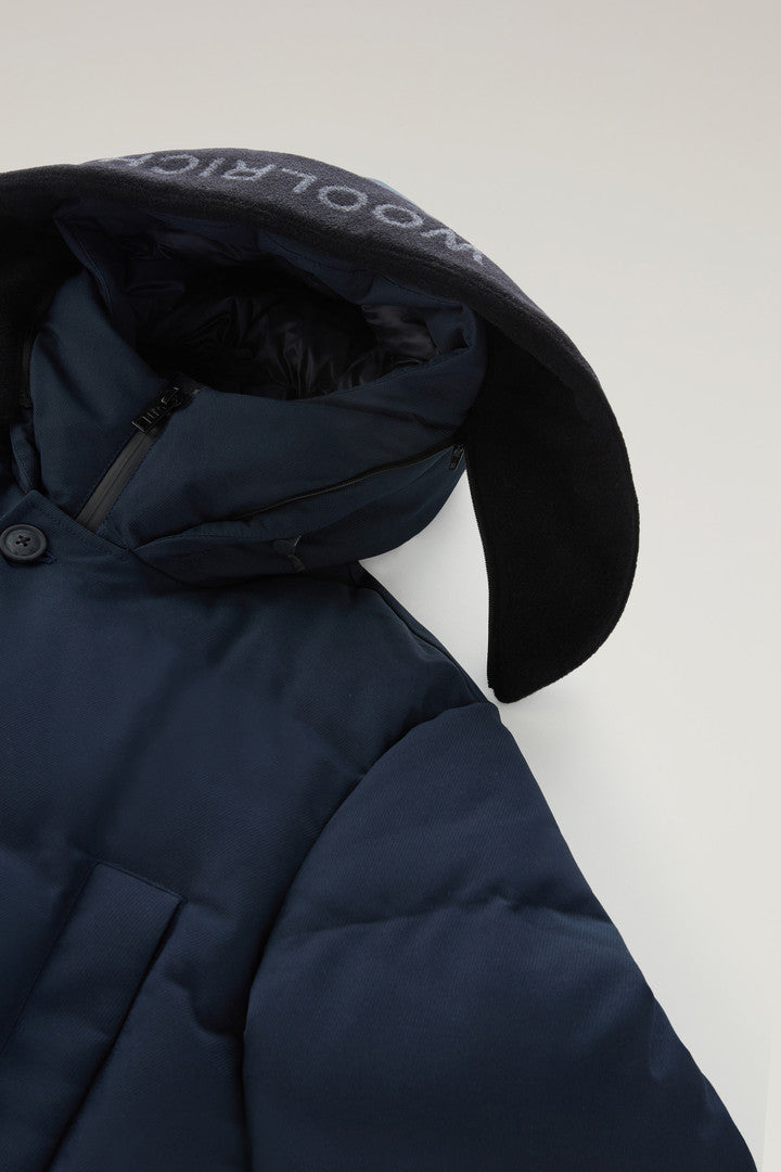 Parka with Detachable Wool Visor (Melton Blue) - Detail View 7