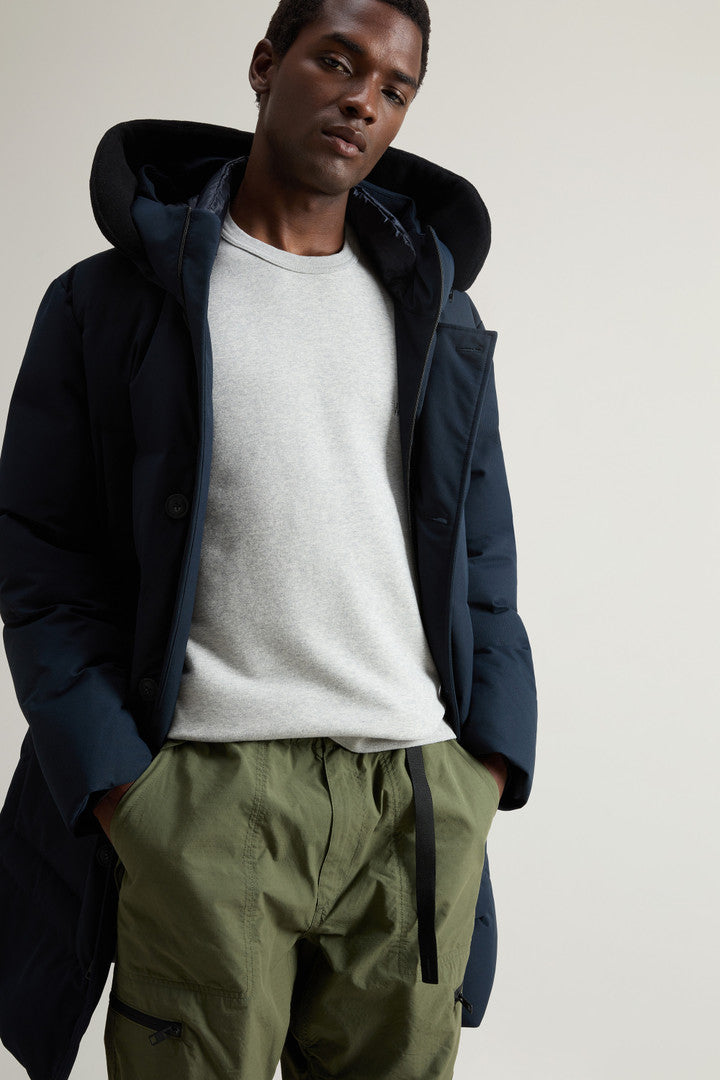 Parka with Detachable Wool Visor (Melton Blue) - Detail View 4