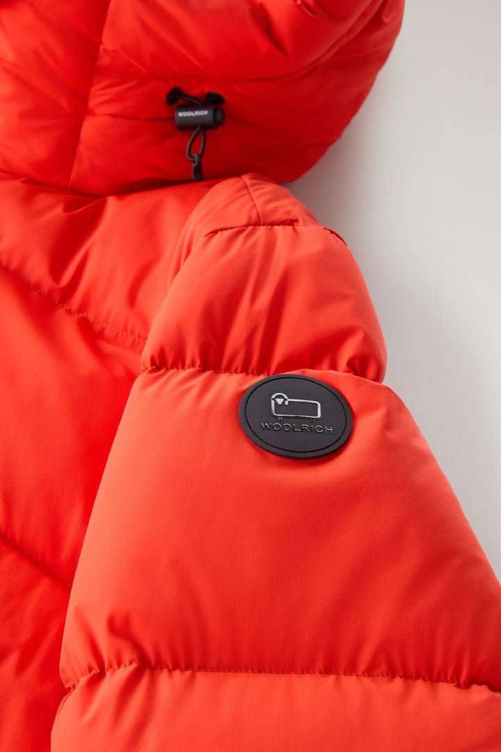 Sierra Supreme Down Jacket in Stretch Nylon (Melton Blue) - Detail View 3