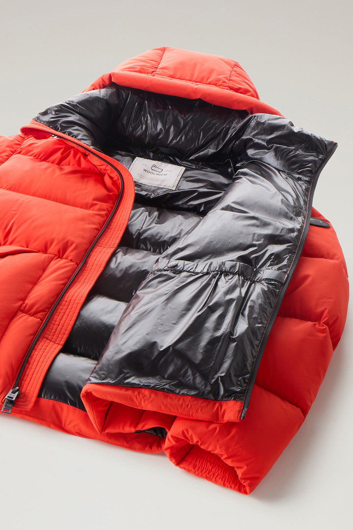 Sierra Supreme Down Jacket in Stretch Nylon (Melton Blue) - Detail View 5