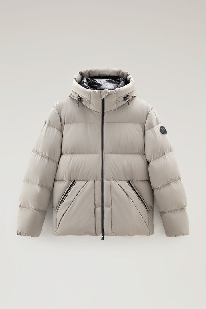 Sierra Supreme Down Jacket in Stretch Nylon (Melton Blue) - Detail View 6