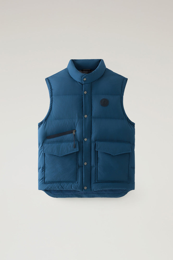 Aleutian Padded Vest in Taslan Nylon (Melton Blue) - Detail View 6