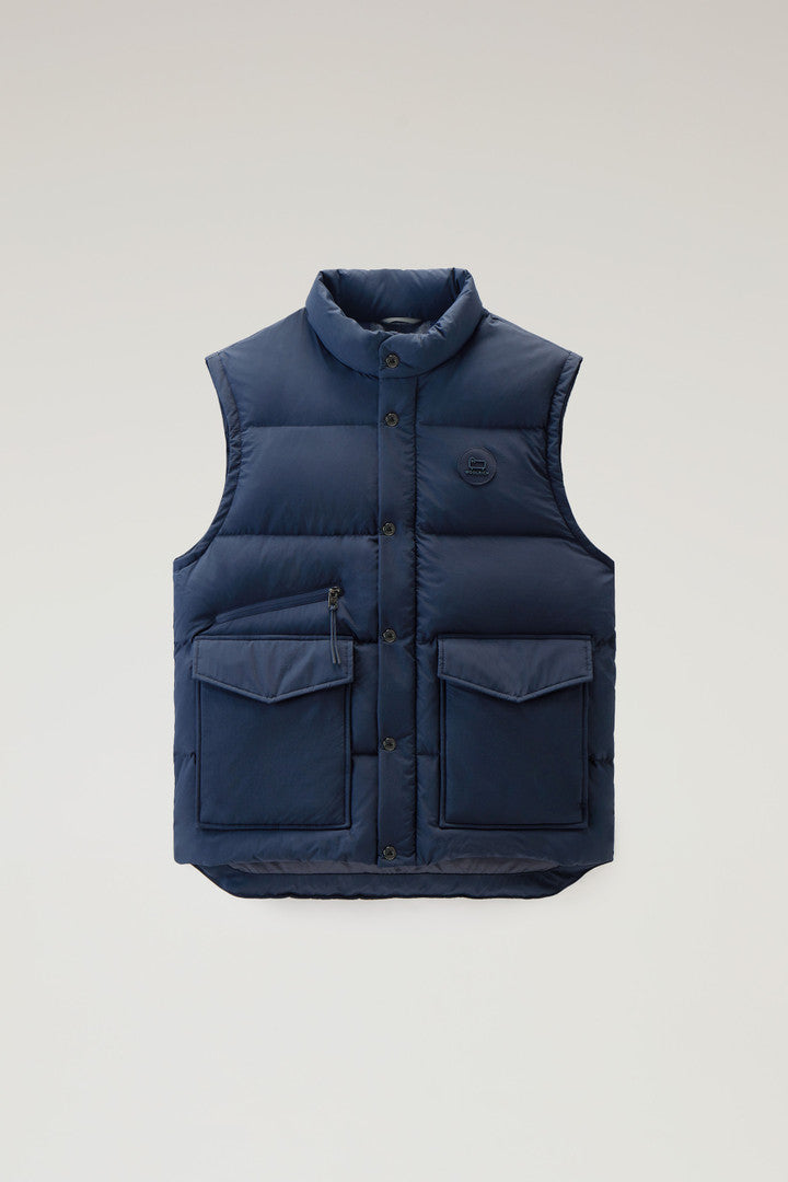 Aleutian Padded Vest in Taslan Nylon (Melton Blue) - Main View