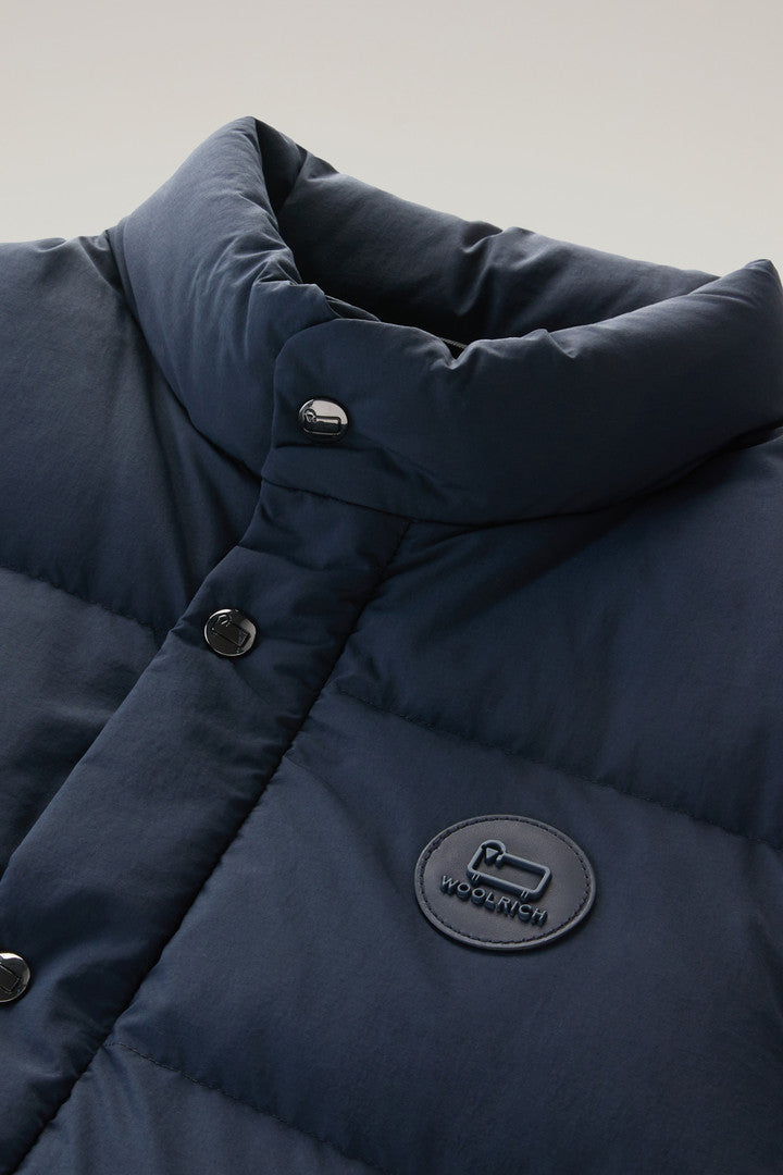 Aleutian Padded Vest in Taslan Nylon (Melton Blue) - Detail View 2