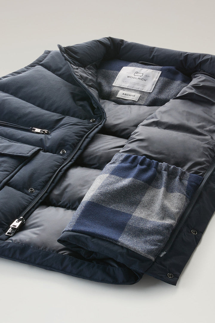 Aleutian Padded Vest in Taslan Nylon (Melton Blue) - Detail View 4