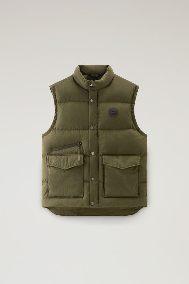Aleutian Padded Vest in Taslan Nylon (Melton Blue) - Detail View 5