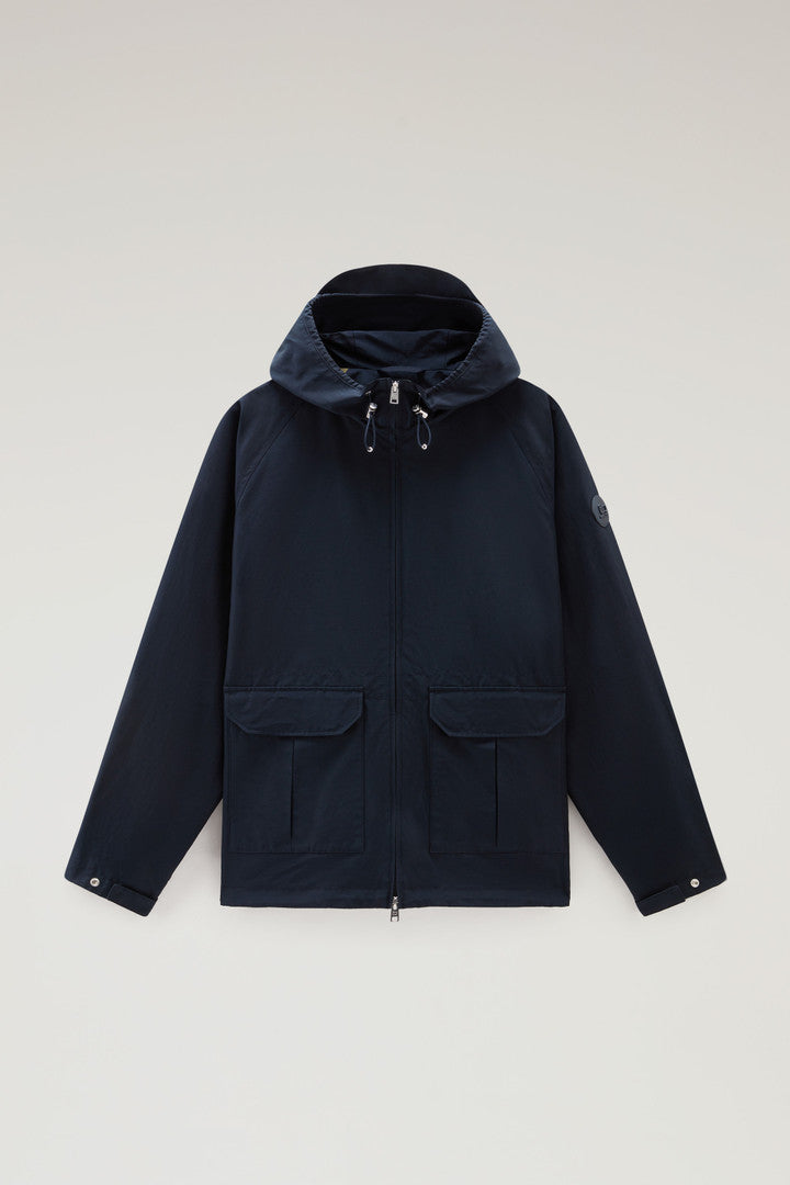 Cruiser Jacket in Ramar Cloth with Hood (Melton Blue) - Main View
