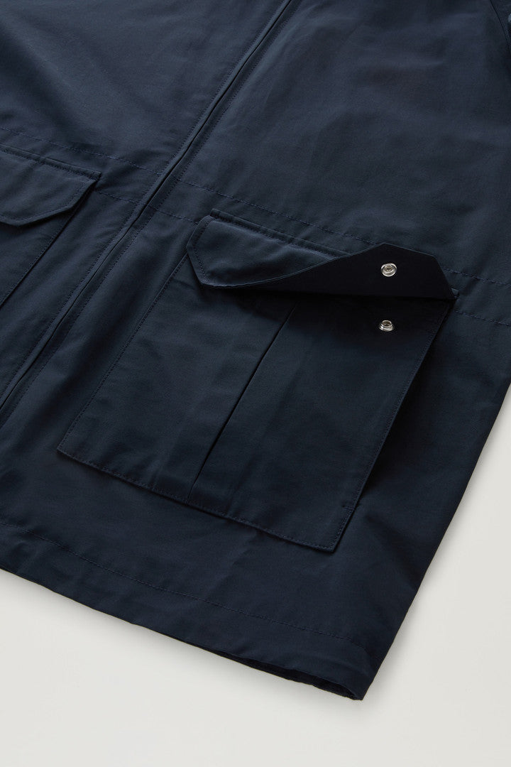 Cruiser Jacket in Ramar Cloth with Hood (Melton Blue) - Detail View 3