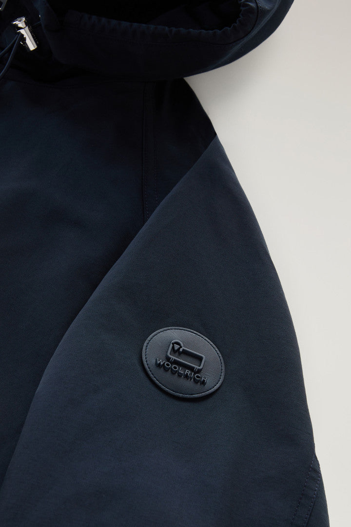 Cruiser Jacket in Ramar Cloth with Hood (Melton Blue) - Detail View 2