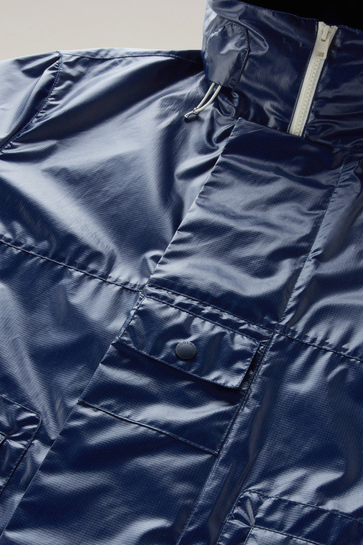 Resine Jacket in Ripstop Fabric with Hood (Royal Navy) - Detail View 2