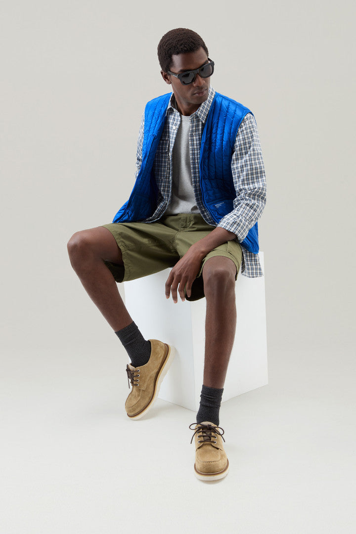 Quilted Vest in Recycled Pertex Quantum (Snorkel Blue) - Detail View 4